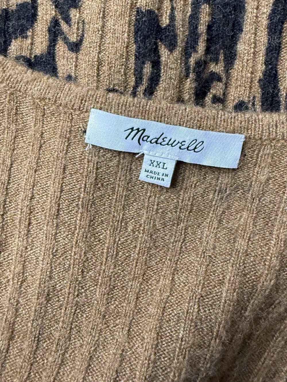 Madewelll Tigerized Cameron Ribbed Cardigan Sweater Coziest Yarn Brown Sz 2XL - Picture 6 of 13